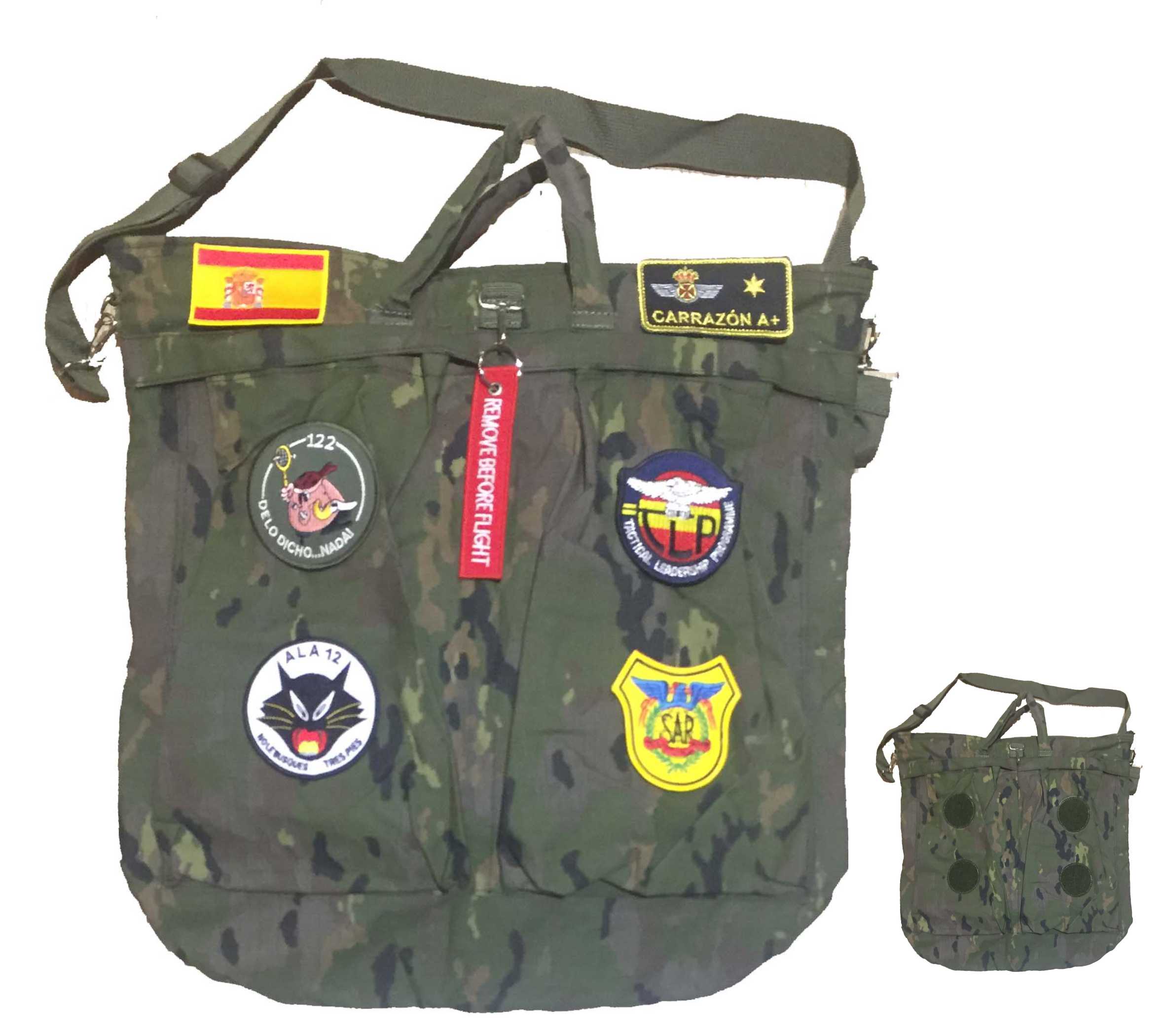 Bolsa de vuelo / casco Piloto militar camuflaje verde